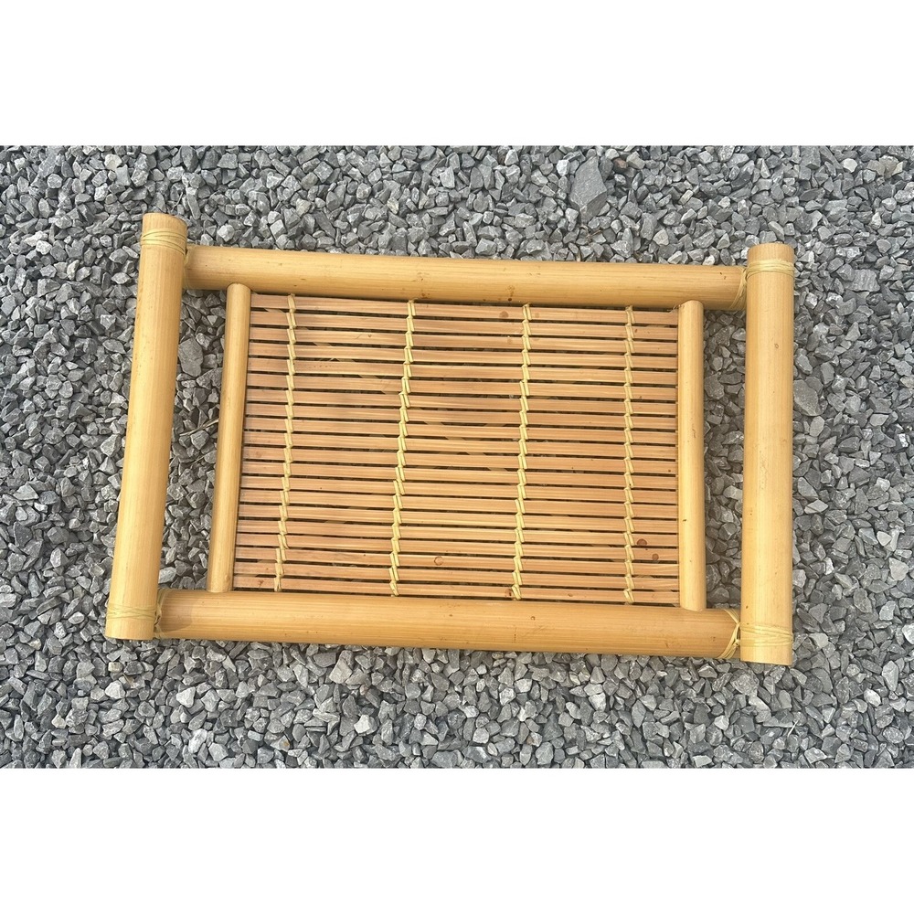 Vintage Bamboo Butler Serving Tray Made In The Philippines